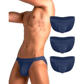 Men's Underwear Briefs Sexy Bulge Pouch Soft Low Rise Bikini 3 Pack