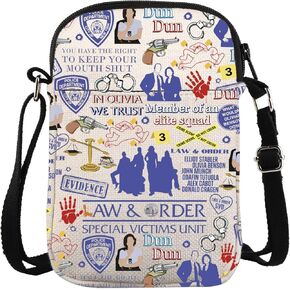 ZJXHPO Law TV Show Inspired Cross Body Bag Crime Show Messenger Bag True Crime Lover Gift True Crime Carry On Bag