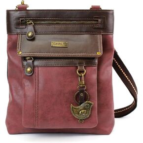 CHALA GEMINI Crossbody PU leather Gift Messenger Bag Burgundy