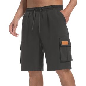 Mens Cargo Shorts Lightweight Stretch Hiking Shorts Casual Shorts Elastic Waistband 5 Pockets Work Shorts