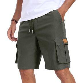 Sailwind Men's Casual Cargo Shorts Classic Drawstring Elastic Waist Summer Stretch Short with 6 Pockets