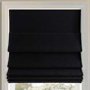 Sun Zero Monte Velvet 100 ٪ Blackout Roman Shade ، 39 "× 64" ، أسود