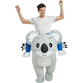 koooy ashortable costume adult ، ركوب على زي الكوالا حجم البالغين للرجال ، وتفجير الأزياء للبالغين أزياء الهالوين مضحكة