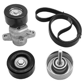 Engine Serpentine Belt and Drive Belt Tensioner Idler Pulley Kit Compatible with Nissan Maxima 2009-2015 3.5L V6 Replace 11955JA10D 39155 11925JA100 11955JA10A 11925JA11A 7PK1705