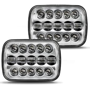 BICYACO DOT 110W 5x7 7x6 بوصة المصابيح الأمامية LED HI/LED LED LED BEAM LED محكم المتوافق مع Jeep Wrangler YJ Cherokee XJ Kenworth T300 1997-2010 H4 PLUCT H6054 H5054 6054 6052 (Black)