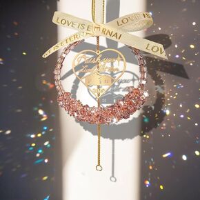 H & D Hyaline & Dora Personalized Friendship Gift Crystal Hanging Ornament ، أفضل صديق للكريستال نافذة معلقة زخرفة الزخرفة Bestie Pestie أتمنى لك أن تعيش بجوار زخرفة Houswarming المجاور