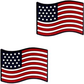 American Flag Shoe Charms - Decoration Charms Gift for Boys Kids Teens and Adults - Set of 2