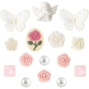 Shoe Charms for Crocs Sandals, Pearl Butterfly Flower Shoe Jewelry Decorations for Clog Birthday Gifts Party Favors