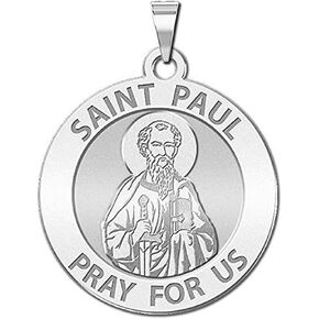 PicturesOnGold.com Saint Paul Religious Medal - 1 Inch Size of a Quarter in Sterling Silver