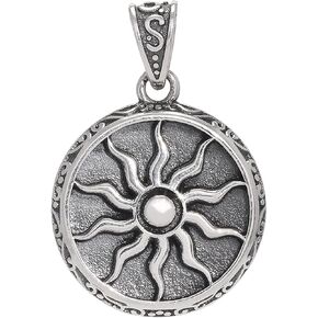 925 Sterling Silver Greek God Apollo Pendant No Chain Sun God Amulet for Men Women Vintage Round Coin Pendant Jewelry Gifts for Him or Her