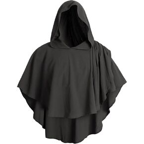 Homelex Renaissance Hooded Cape Hobbit Hobbit Halloween Cloak مع زي Padme Hood