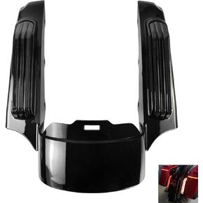 Motorcycle LED Rear Fender Extension Fascia Mudguard with Turn Signals Brake Running Lights Fit for Harley Touring Road Glide Road King Electra Glide Street Glide 2009-2013 (Amber Lens)
