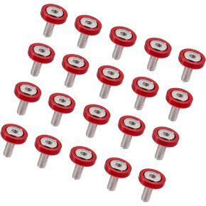 20pcs m6 billet الألومنيوم سبيكة Fender Wumper غسالة الترباس BLAY Bay Dress Up Fortener لوحة ترخيص ديكور المسمار مع وجع لدراجة نارية للسيارة RED STABLE