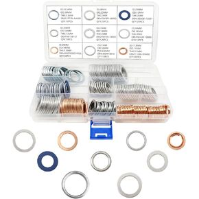 140PCS Oil Drain Plug Gasket Assortment, Compatible with Toyota VW Honda Audi Mercedes Benz Subaru, Leak-Proof Oil Crush Washer Seals Kit