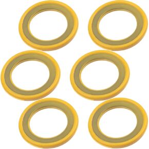 6pcs تروس الصرف الصحي غسالات غسالة الختم ، حشية موسعة للوحدة السفلى للزئبق ، حشية موسع الصرف بالزيت 26-830749 مناسبة لميركوري مارين mercruiser- الأصفر