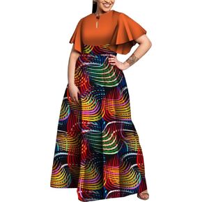 BAZINRICHE Plus Size Party Dress African Dresses for Women African Clothes Graceful Lady Print Wax Clothing