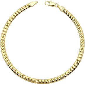 18K Gold Electroplated Cuban Chain Anklet – 5.5mm Concave, 5mm Miami Cuban Link – Made in Korea, 9-12 Inches