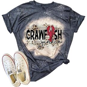 إطعامني Crawfish وأخبرني أنني قمصان جميلة مبيضة مبيضة للنساء للنساء الصيفية قميص Tees Tees Tops