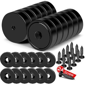 MIKEDE Super Strong Neodymium Bar Magnets, 70lbs Heavy Duty Rectangular Pot Magnets with Countersunk Hole for Wall Mounting, Earth Magnets with Screws for Home, Garage, Workplace- 60x13.5x5mm, 4 Pack in Kuwait