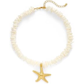 قلادة Puka Shell for Women Starfish Brity Netlace Boho Summer Beach Choker Nelclaces