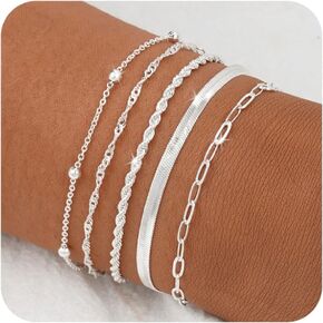 BERISO Gold Bracelets for Women, Elegant Adjustable 14K Gold Plated Bracelet for Women, Trendy Minimalist Dainty Gold Bracelet for Everyday Wear