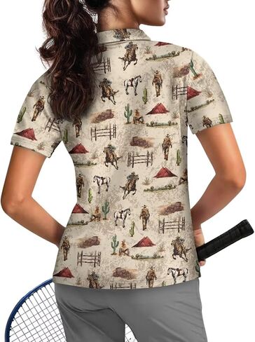 Biyejit Women's Golf Shirts Short Sleeve Quarter Zip Workout Tops for Women Moisture Wicking Quick-Drying Polo Shirts in Kuwait