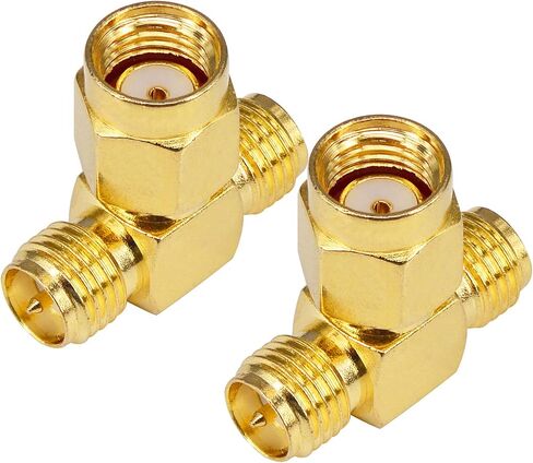 Boobrie SMA Splitter Adapter SMA Female to Dual SMA Female Triple Tee Connector Splitter Antenna SMA 2-Way Converter for WiFi Aerial FPV Drone Radio Baofeng Yaesu Camera Pack of 2 in Kuwait