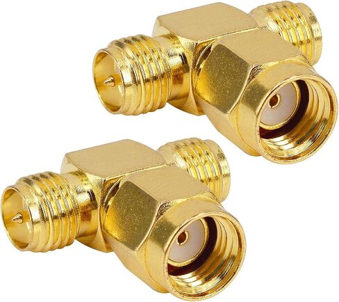 Boobrie SMA Splitter Adapter SMA Female to Dual SMA Female Triple Tee Connector Splitter Antenna SMA 2-Way Converter for WiFi Aerial FPV Drone Radio Baofeng Yaesu Camera Pack of 2 in Kuwait