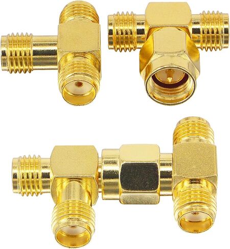 Boobrie SMA Splitter Adapter SMA Female to Dual SMA Female Triple Tee Connector Splitter Antenna SMA 2-Way Converter for WiFi Aerial FPV Drone Radio Baofeng Yaesu Camera Pack of 2 in Kuwait