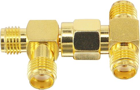 Boobrie SMA Splitter Adapter SMA Female to Dual SMA Female Triple Tee Connector Splitter Antenna SMA 2-Way Converter for WiFi Aerial FPV Drone Radio Baofeng Yaesu Camera Pack of 2 in Kuwait