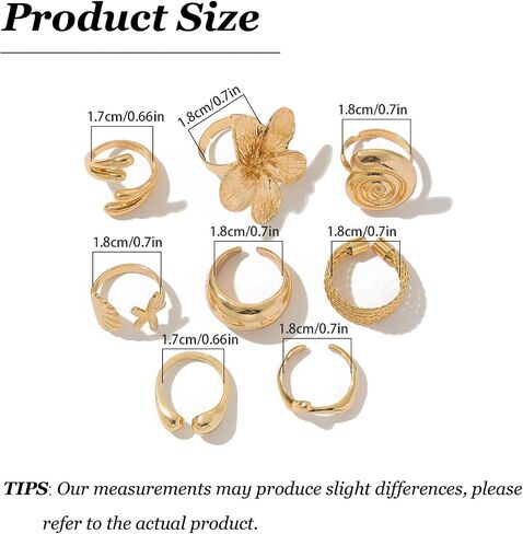 Huasai Gold Chunky Beachy Rings Dainty Seashell Shell Shell Flower Ring Flower Rings Boho قابلة للتكدي in Kuwait