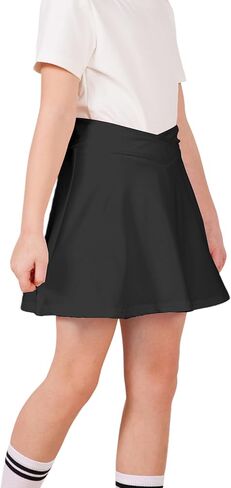 Girls Tennis Skirt Athletic Skirts with Shorts and Pockets, High Waist Tennis Skirt with Elastic Waistband in Saudi Arabia