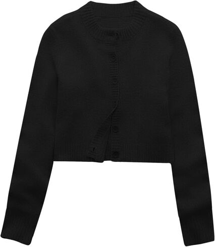 Urban Coco Women Crew Neck Cardigan Sevidgan Sendents Cardigan Longe Sleeve Open Front Button لأسفل سترات سترة in Saudi Arabia