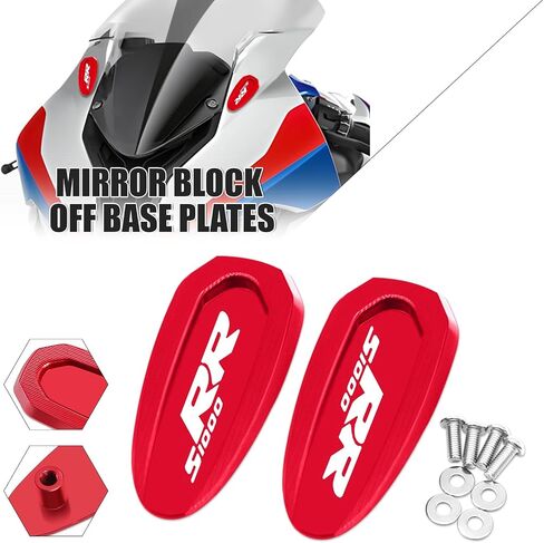 MFGZD Mirror Block Off Base Plate, 2 PCS CNC Aluminum Motorcyle Rearview Mirror Block Off Plates Compatible With Bmw S1000RR S1000 RR 2020-2024,Black in Saudi Arabia