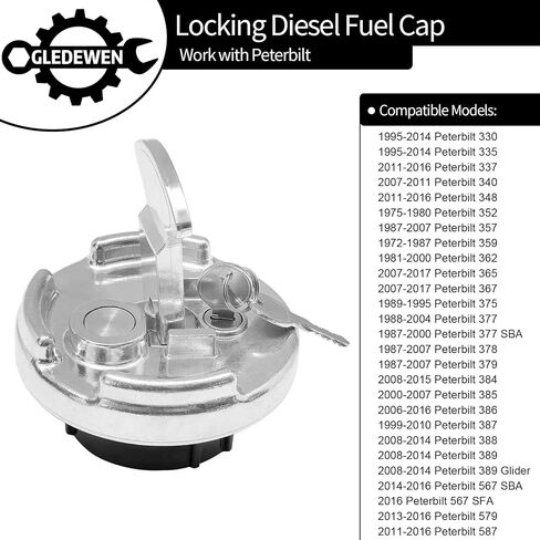 قفل غطاء الوقود (2pcs) ، متوافق مع 1996-2018 Freightliner Cascadia Columbia Century Coronado 1/4 Turn Lock Gas Cap ، 3in cap fue diesel cap ، w/keys | 03-37017-002 0337017002 600149 in Kuwait