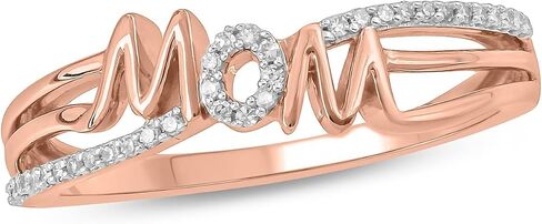 Cali Trove Mothers Day Birthday Gifts For Mom | 1/10ct Diamond Mother Ring for Women in Yellow Gold | Choose from 10k Yellow Gold Rings for Mom &14kt Gold Vermeil Silver Rings | Jewelry Gift for mom in Saudi Arabia
