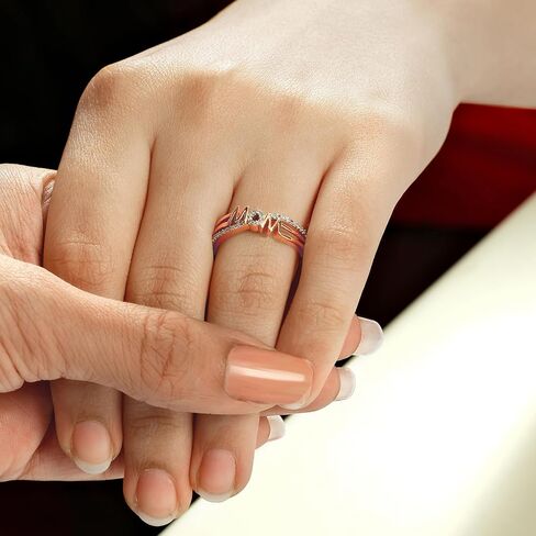 Cali Trove Mothers Day Birthday Gifts For Mom | 1/10ct Diamond Mother Ring for Women in Yellow Gold | Choose from 10k Yellow Gold Rings for Mom &14kt Gold Vermeil Silver Rings | Jewelry Gift for mom in Saudi Arabia