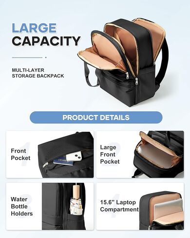 wepadre Small Travel Backpack Carry on Flight Approved Personal Item Travel Bag Carry on Backpack for Women Work Laptop Backpack for Traveling Personal Bags for Airplanes Mochila De Viaje in Kuwait