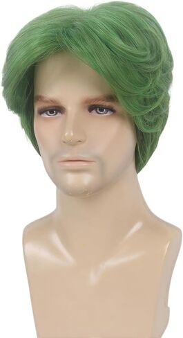 STfantasy Attack on Titan Levi Cosplay Men Wigs Short Straight Middle Part Hair (Black) in Kuwait