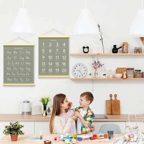 أرقام bonetat ملصق الأبجدية لأطفال الحضانة الصغار ، تشكيل الحروف الصحيحة على خط الورق ، ديكور جدار غرفة اللعب ، ABC Wall Chart ، مرحلة ما قبل المدرسة ديكور الأطفال ديكور جدار الأطفال ، لافتة الأبجدية الخشبية-A02 in Kuwait