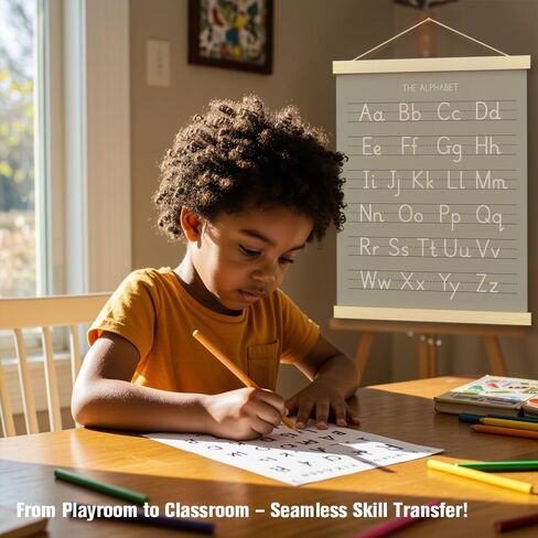 أرقام bonetat ملصق الأبجدية لأطفال الحضانة الصغار ، تشكيل الحروف الصحيحة على خط الورق ، ديكور جدار غرفة اللعب ، ABC Wall Chart ، مرحلة ما قبل المدرسة ديكور الأطفال ديكور جدار الأطفال ، لافتة الأبجدية الخشبية-A02 in Kuwait