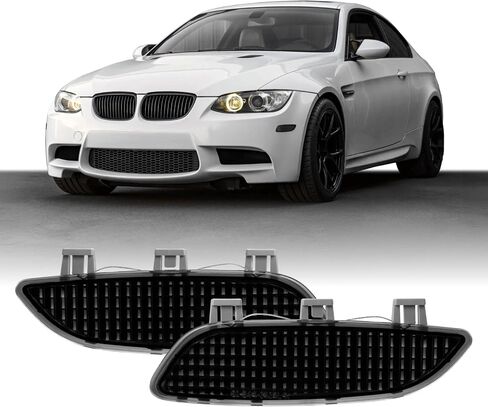 USR 08-12 M3 عاكس الوفير الأمامي-مصابيح عاكس الدخان (يسار + يمين)-متوافق مع 2008-2012 BMW 3 Series M3 فقط E90 / E92 / E93 (عاكسات الوفير الأمامي الدخان) in Kuwait