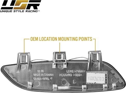 USR 08-12 M3 عاكس الوفير الأمامي-مصابيح عاكس الدخان (يسار + يمين)-متوافق مع 2008-2012 BMW 3 Series M3 فقط E90 / E92 / E93 (عاكسات الوفير الأمامي الدخان) in Kuwait