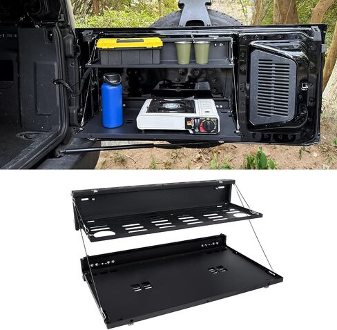 Maiker Off Road Tailgate Chorgion Panel Dait -Molle Panel Steel Carg Cargo Storage Storage حامل الأمتعة مع 3 أكياس تخزين لإكسسوارات فورد برونكو 2021 2022 2023 2/4 أبواب in Kuwait