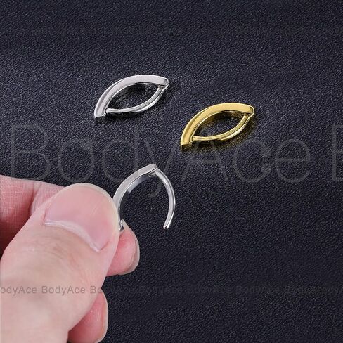BodyAce 14G Belly Button Hoop Navel Rings, Gold Curved Barbells Silver Belly Clicker for Women, Stainless Steel Christina Piercing Cute Belly Jewelry in Saudi Arabia