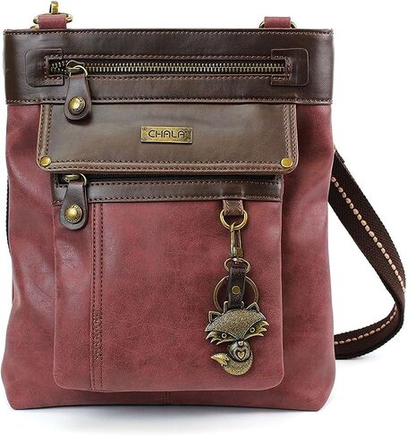 Chala Gemini Crossbody Pu Leather Gift Messenger Bag Burgundy in Saudi Arabia