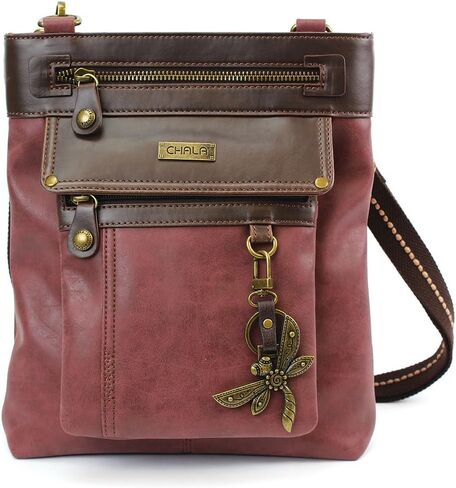 CHALA GEMINI Crossbody PU leather Gift Messenger Bag Burgundy in Saudi Arabia