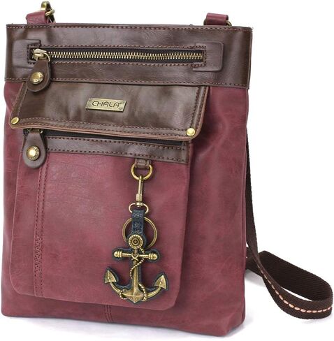 CHALA GEMINI Crossbody PU leather Gift Messenger Bag Burgundy in Saudi Arabia