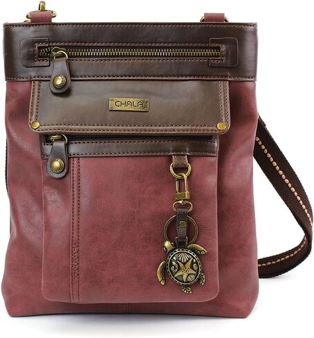 CHALA GEMINI Crossbody PU leather Gift Messenger Bag Burgundy in Saudi Arabia