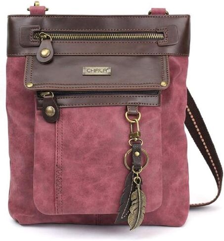 CHALA GEMINI Crossbody PU leather Gift Messenger Bag Burgundy in Saudi Arabia